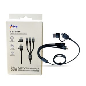 Aiva - 5 in 1 Cable - 5000 Bend Lifespan - 60W Fast Charging - 1.2m"